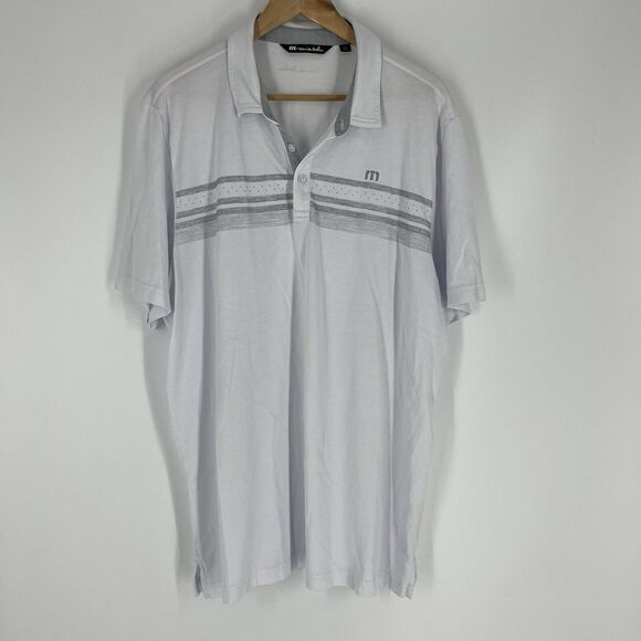 Travis Mathew Golf Polo Shirt Size XXL Mens White Just One More Performance - Picture 1 of 9